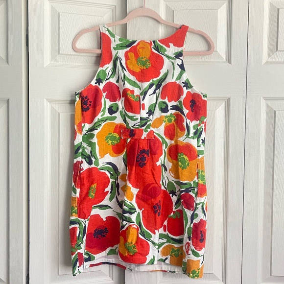 Tyler Boe Floral Poppy Linen Shift Dress Size XS pockets lined blend. #087 - Picture 6 of 17